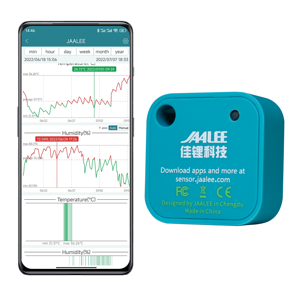 Digital Hygrometer Probe - Jaalee JHT Nhiệt Độ/Độ Ẩm/Điểm Sương/VPD