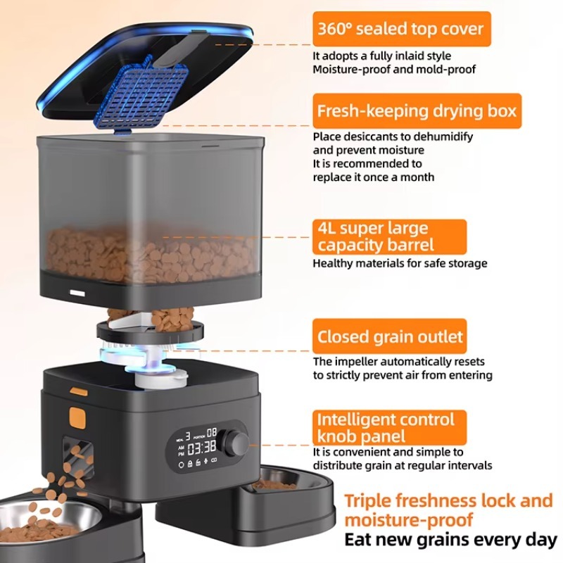 Automatic Pet Feeder Smart Cat - đánh giá và giá Timer Dual Outlet