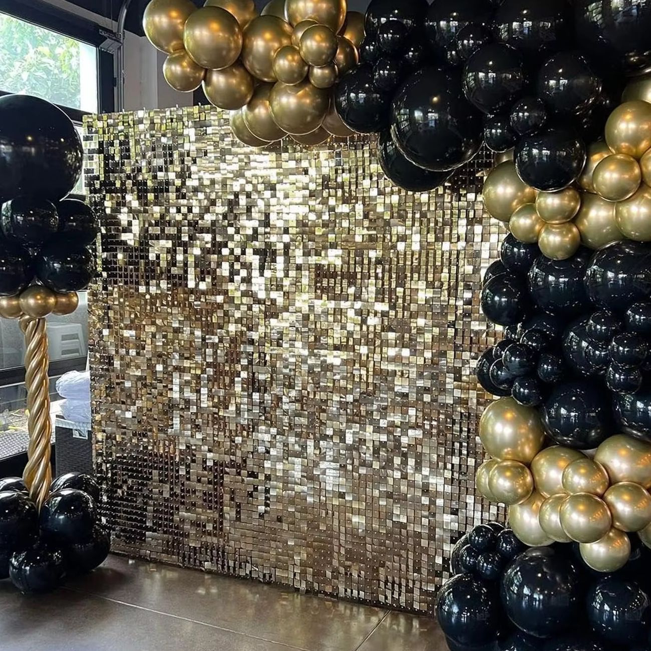 12pcs Light Gold Shimmer Wall  - đánh giá và giá Pvc Panel Background