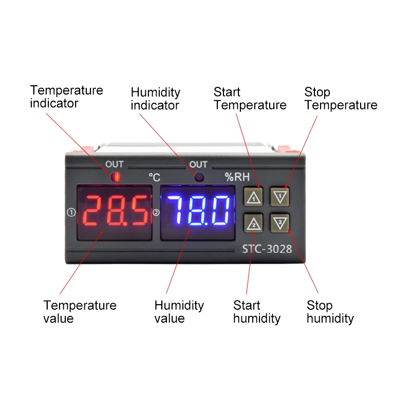 STC-3028 LED Kỹ Thuật Số Bình  - đánh giá và giá Digital Hygrometer Probe