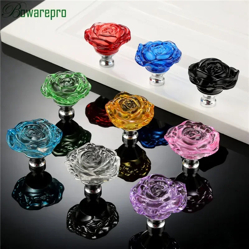 Bowarepro 50MM Pha Lê Hoa Hồng - đánh giá và giá Glass Door Hinge