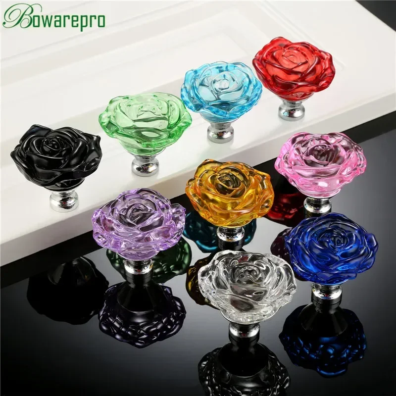Bowarepro 50MM Pha Lê Hoa Hồng - đánh giá và giá Glass Door Hinge