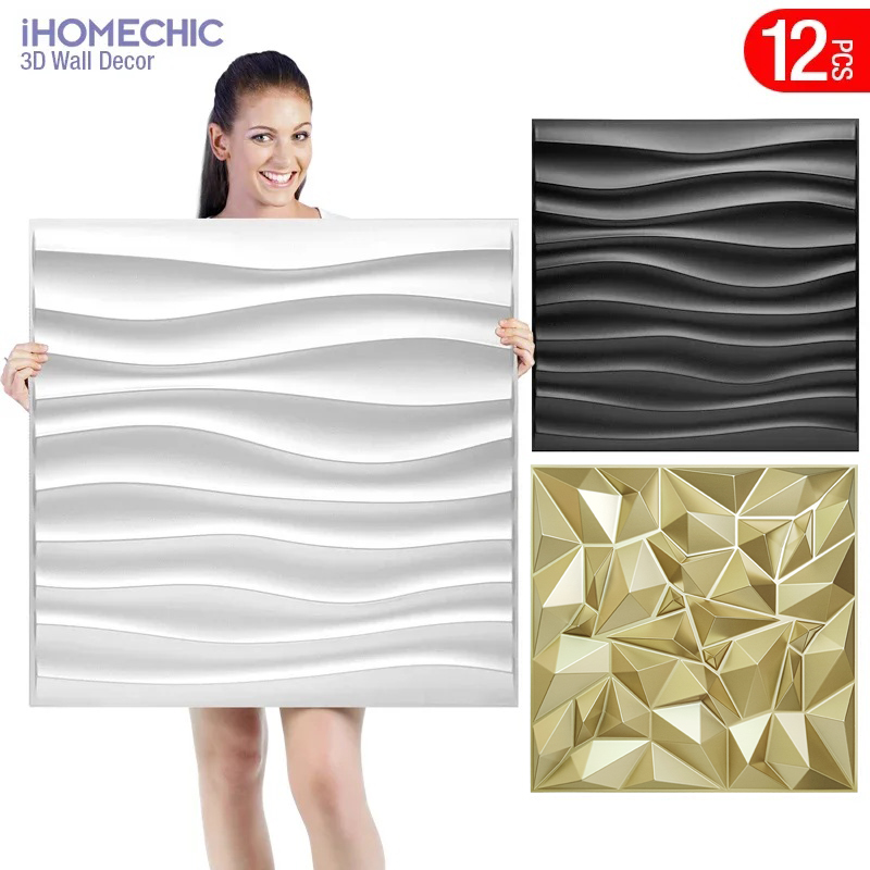 12pcs 50x50cm Champagne gold c - đánh giá và giá Pvc Panel Background
