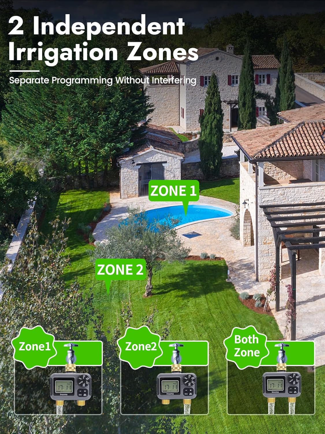 Insoma Smart Irrigation Wateri - đánh giá và giá Timer Dual Outlet