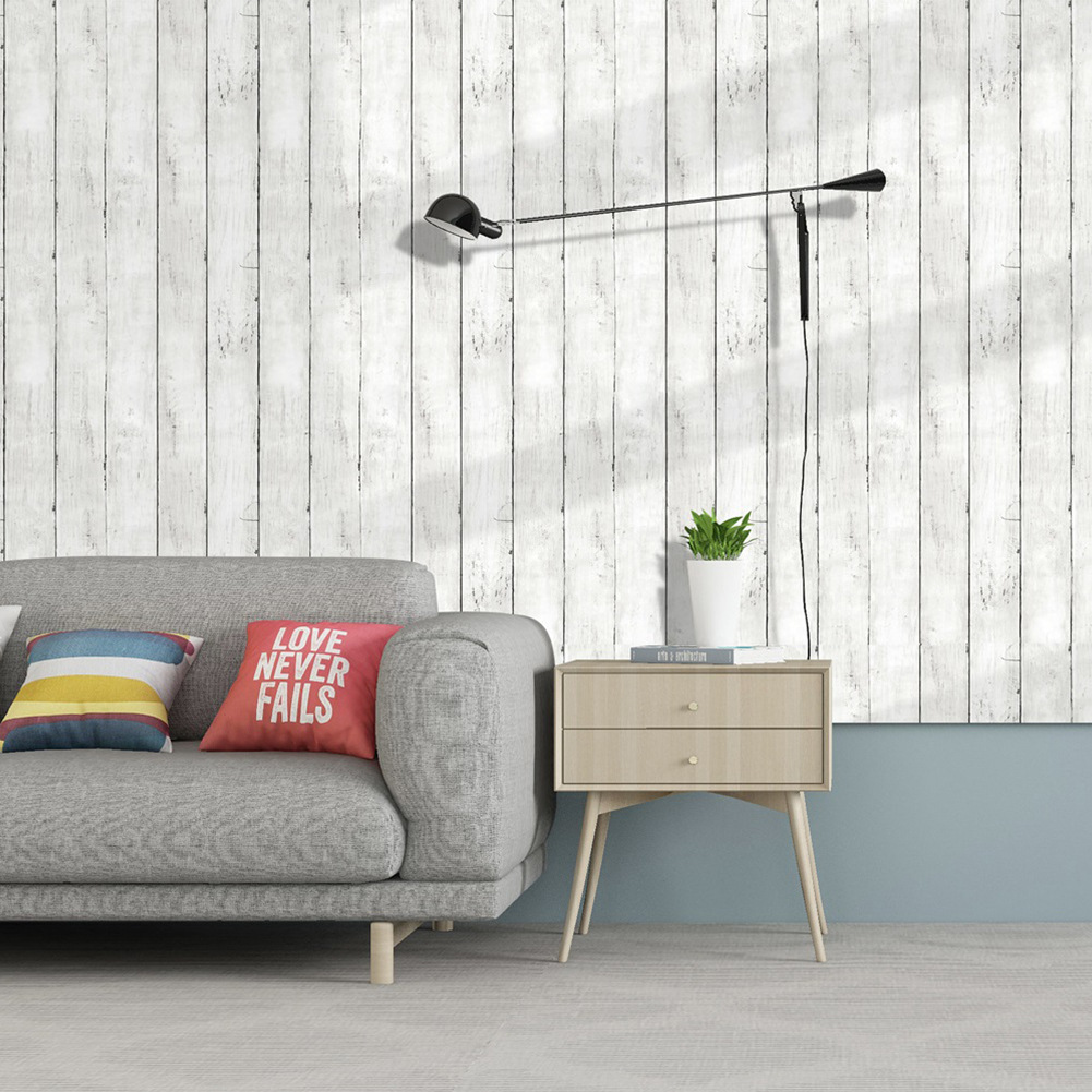 Retro White Wallpaper Wooden P - đánh giá và giá Pvc Panel Background