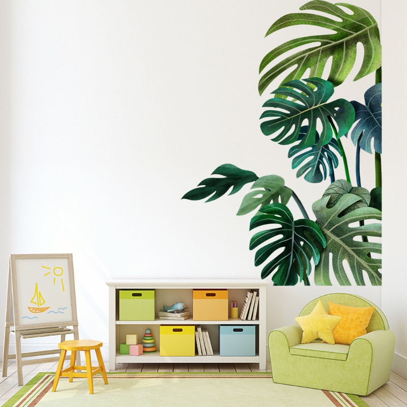 Large Nordic Green Leaf Wall S - đánh giá và giá Pvc Panel Background