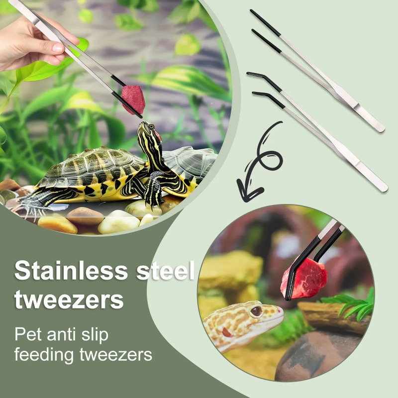 2Pcs Stainless Steel Tweezers  - đánh giá và giá Feeding Tong Stainless