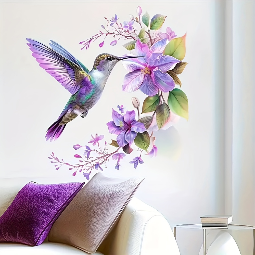 1 Purple Flower and Hummingbir - đánh giá và giá Pvc Panel Background
