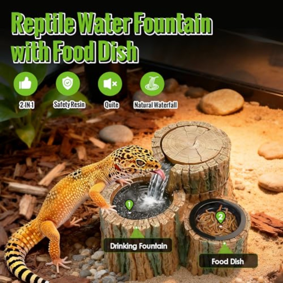 2 in 1 Reptile Water Fountain  - đánh giá và giá Water Dish Reptile